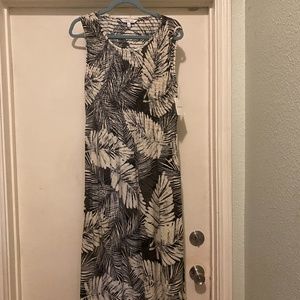 NWT -  Croft & Barrow Black/White Tropical Sleeveless Dress Size - Large